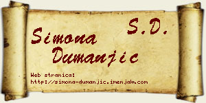 Simona Dumanjić vizit kartica